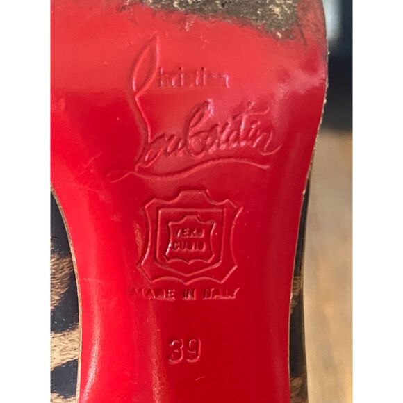 Christian Louboutin Leopard Red Bottom Stiletto Heels Shoes  Women's Size US 8.5 - Picture 8 of 11